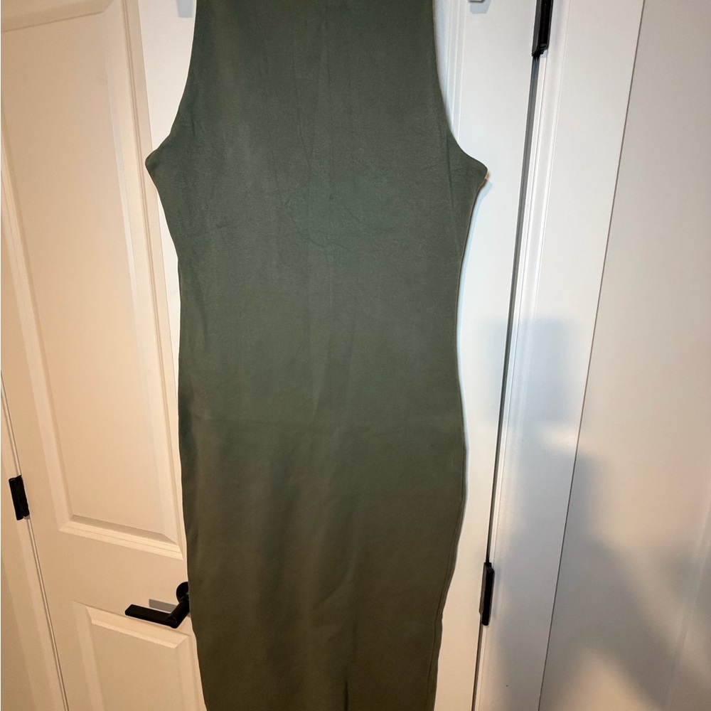 Zara Olive Green Midi Bodycon Dress